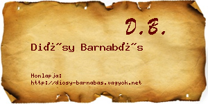 Diósy Barnabás névjegykártya