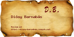 Diósy Barnabás névjegykártya